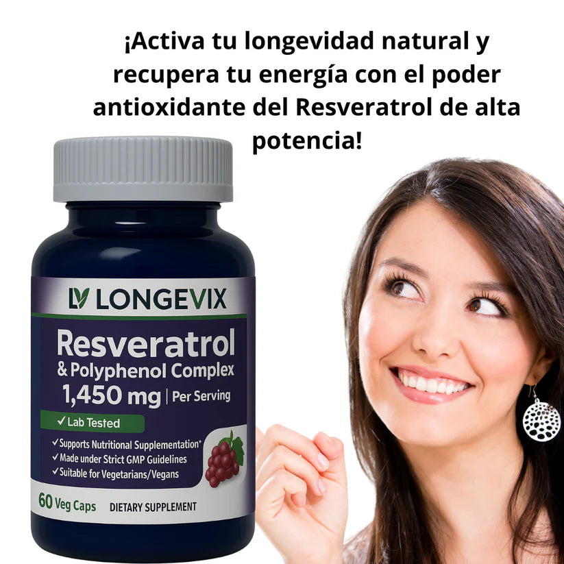 🩵🍇 LongevBoost Resveratrolᵀᴹ 🍇🩵 60 CAPS 1450 mg