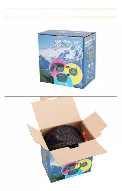 Set Ollas Con Utensilios Outdoor Camping Para Cocinilla