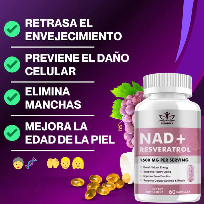NAD+ RESVERATROL🌱 BioRevive NAD+™ 🌱 60 CAPSULAS