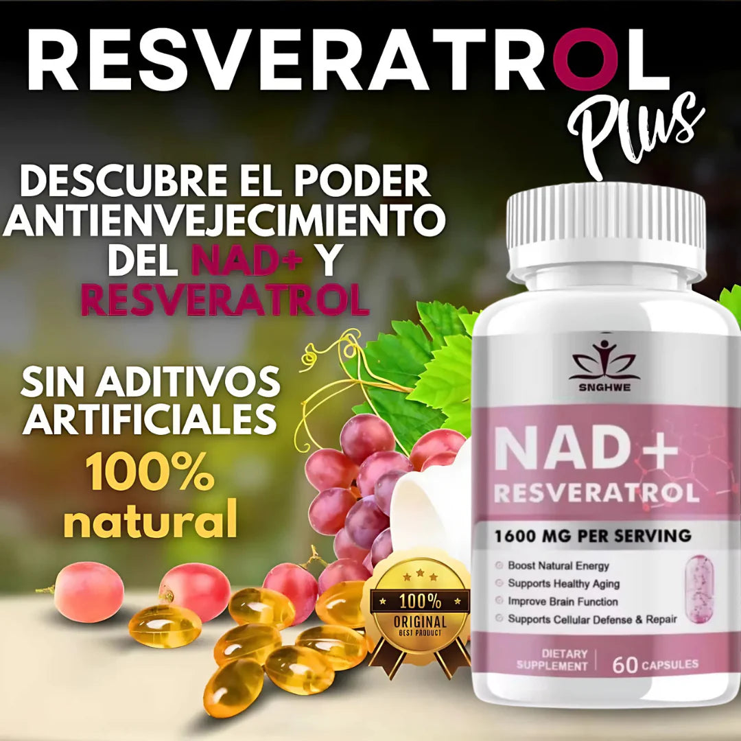 NAD+ RESVERATROL🌱 BioRevive NAD+™ 🌱 60 CAPSULAS