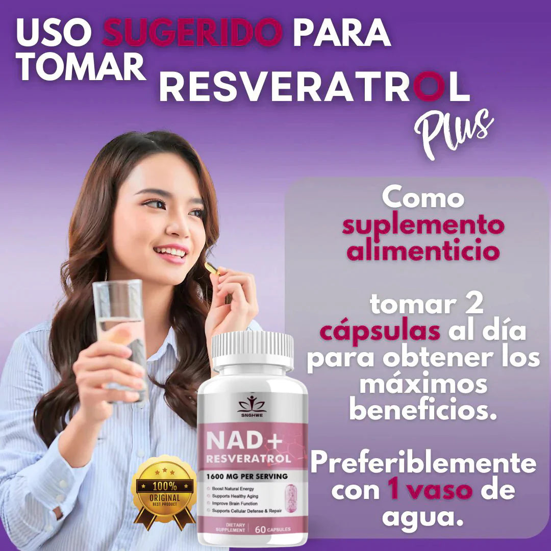 NAD+ RESVERATROL🌱 BioRevive NAD+™ 🌱 60 CAPSULAS