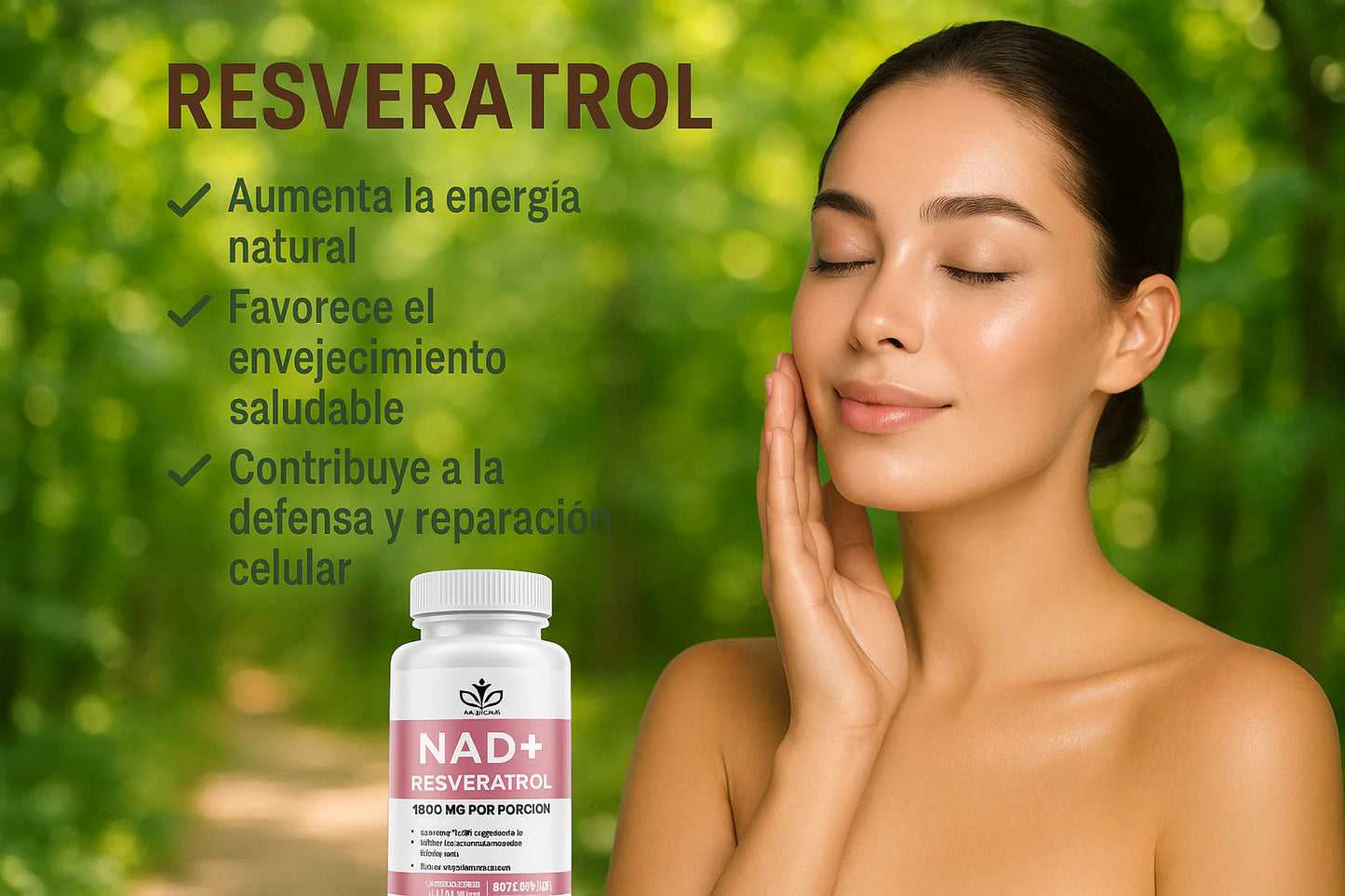 NAD+ RESVERATROL🌱 BioRevive NAD+™ 🌱 60 CAPSULAS