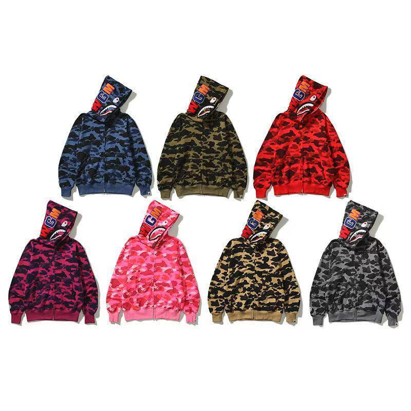 Poleron con Capucha BAPE Shark de A Bathing Ape TIBURÓN CAMUFLAJE / S - M - L - XL / CALIDAD PK - LX🔥