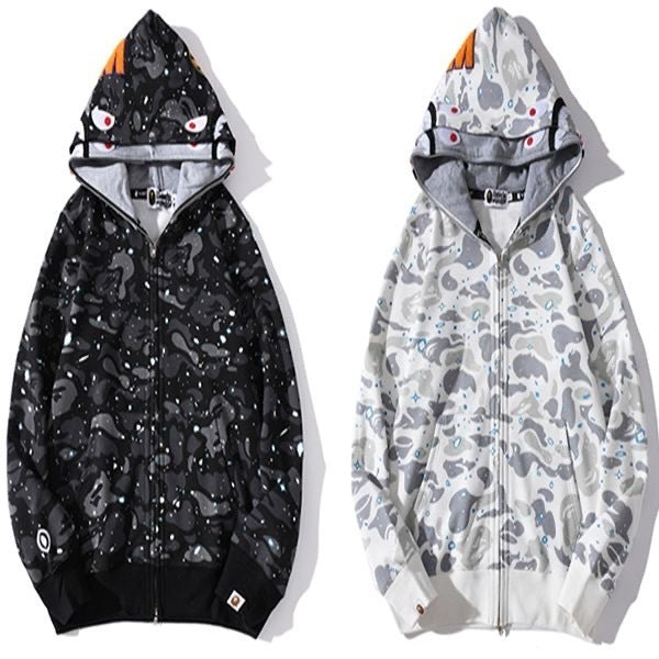 Poleron con Capucha BAPE Shark de A Bathing Ape TIBURÓN CAMUFLAJE / S - M - L - XL / CALIDAD PK - LX🔥